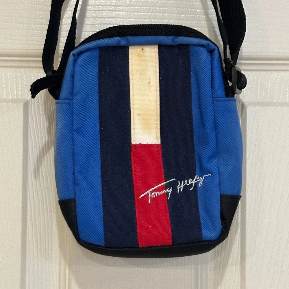 Tommy Hilfiger Cross body Blue Canvas Stripe Mini bag
